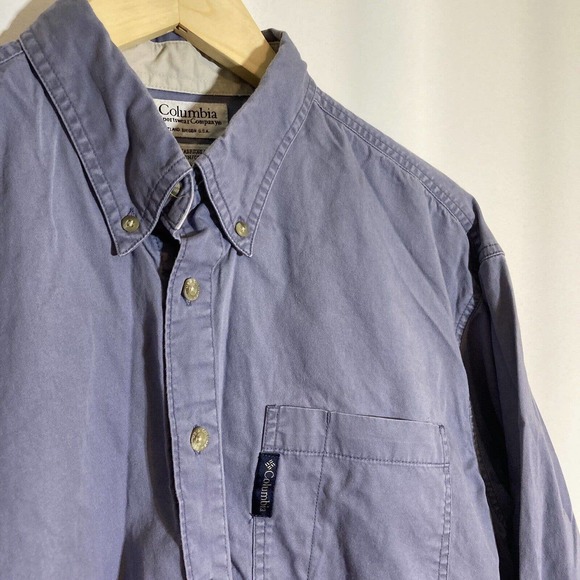 Columbia Other - Columbia Mens Medium Vintage Blue Flannel Long Sleeve Button Down Collared Shirt
